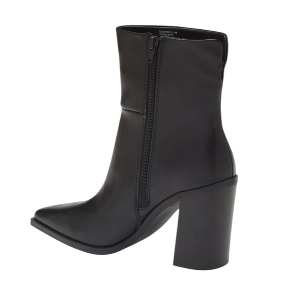 NWT Steve Madden Leather Snip Toe Silvee Ankle Boot Black Size 9.5 - Picture 2 of 15
